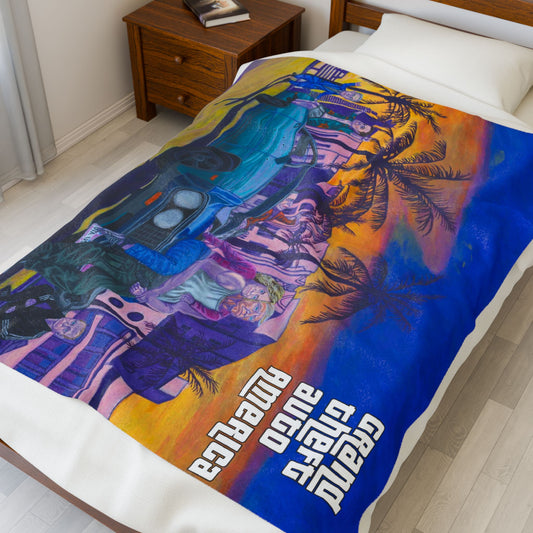 Plush Blanket - Dark Humor GTA Inspired Jeffrey Epstein, Donald Trump, Hilary Clinton Design