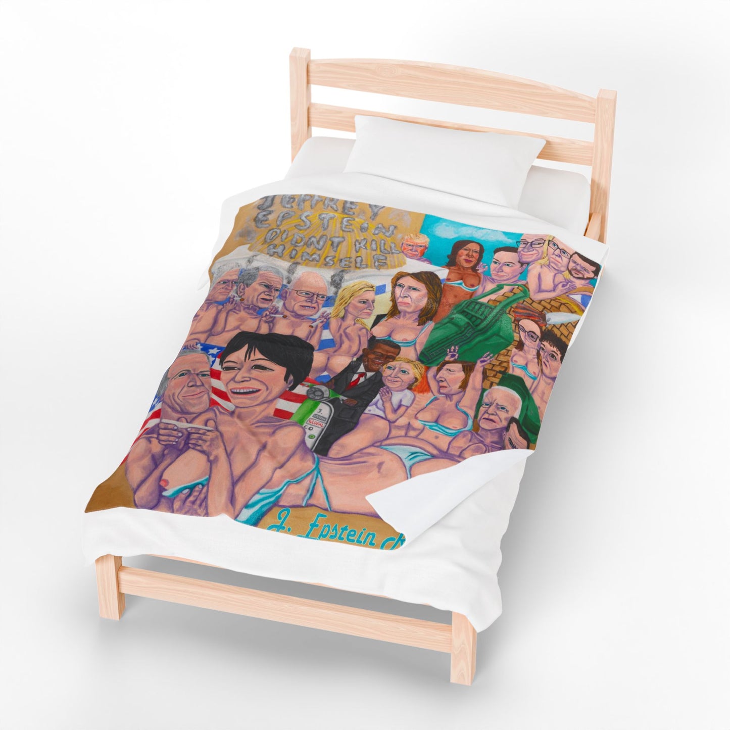 Plush Blanket - Funny Jeffrey Epstein Trump Clinton Obama Billionaire Boys Club Beach Party Design