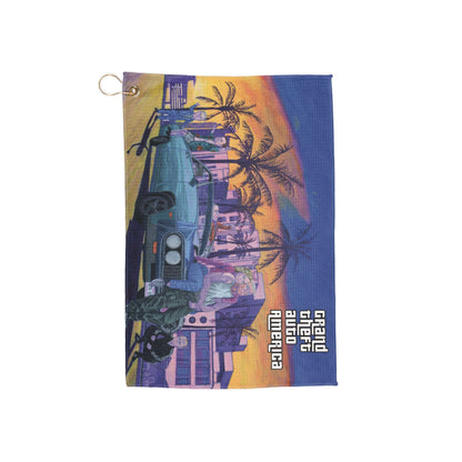Golf Towels - Funny GTA Inspired Epstein Trump Clinton Dark Political Satire