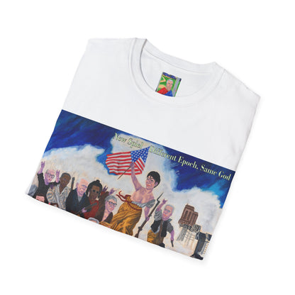 Jeffrey Epstein leads people Funny Political Ironic Unisex Mens Womens T-shirt