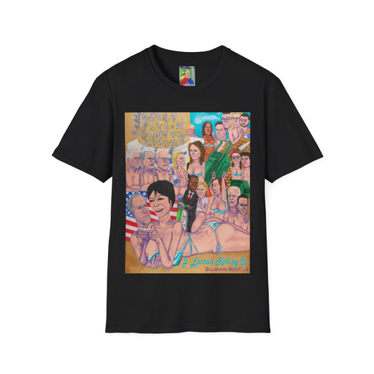 Funny Hand Painted Billionaires Boys Club T-Shirt, Jeffrey Epstein, Ghislain