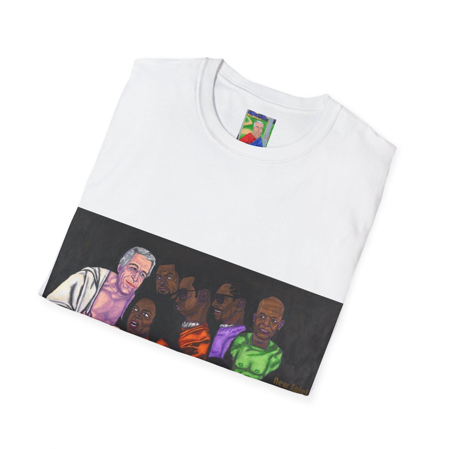 Jeffrey Epstein Oprah Winfrey Puff Daddy funny ironic Unisex Softstyle T-Shirt