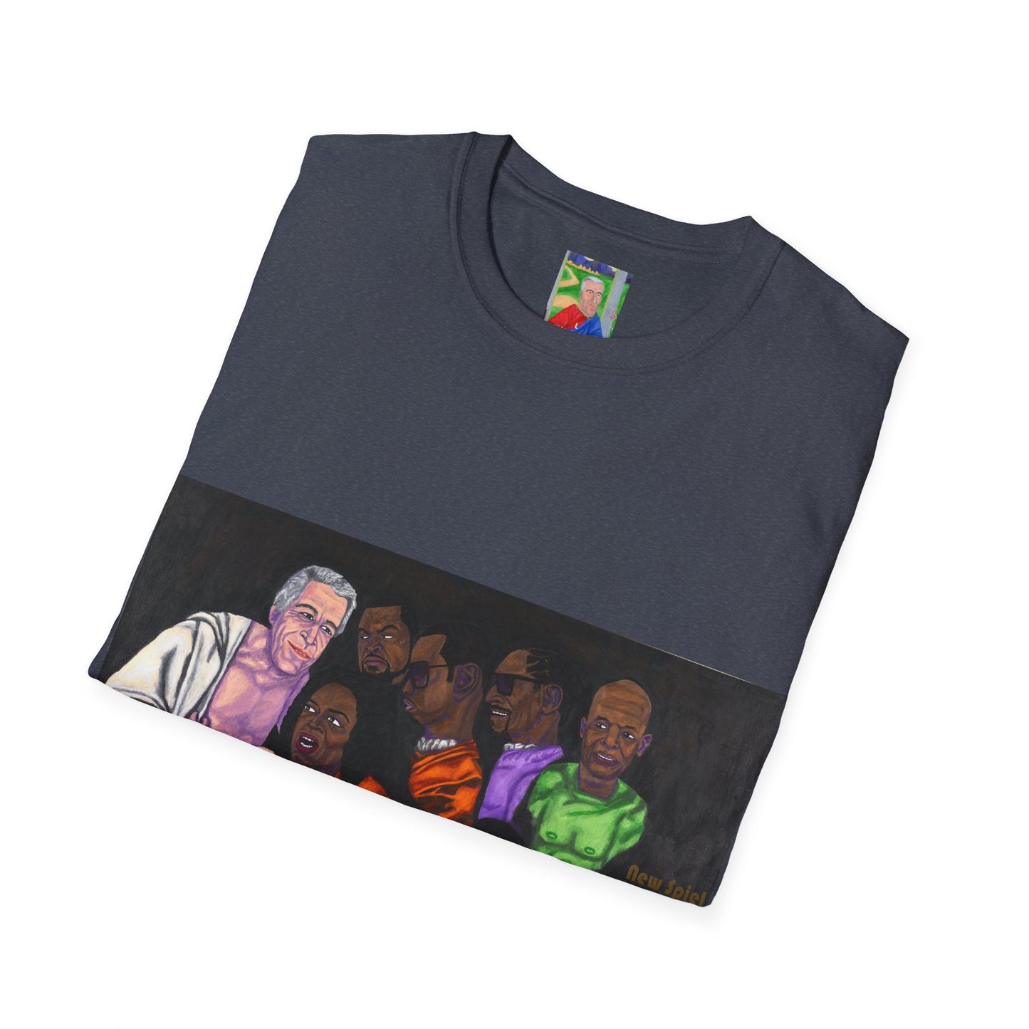 Jeffrey Epstein Oprah Winfrey Puff Daddy funny ironic Unisex Softstyle T-Shirt