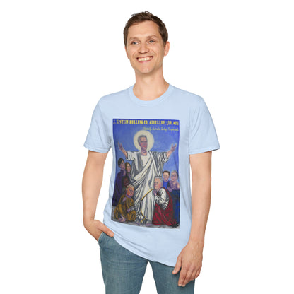 Jeffrey Epstein Hand Painted Unisex T-Shirt, Funny Dark Humour, Jesus, Softstyle