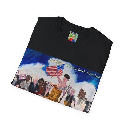 Jeffrey Epstein leads people Funny Political Ironic Unisex Mens Womens T-shirt