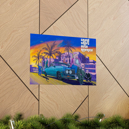 Poster - Funny GTA Inspired Donald Trump, Hillary Clinton, Putin Dark Humour