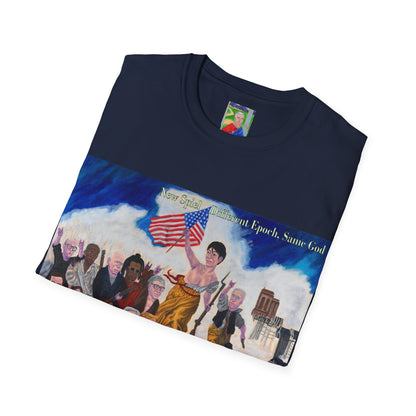 Jeffrey Epstein leads people Funny Political Ironic Unisex Mens Womens T-shirt