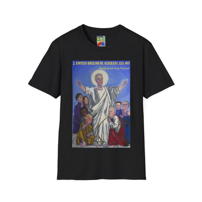Jeffrey Epstein Hand Painted Unisex T-Shirt, Funny Dark Humour, Jesus, Softstyle