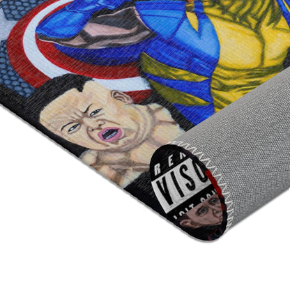 Area Rug - Funny Marvel Capcom inspired Donald Trump, Xi Jinping, Putin, Biden, Kamala Harris antiwar