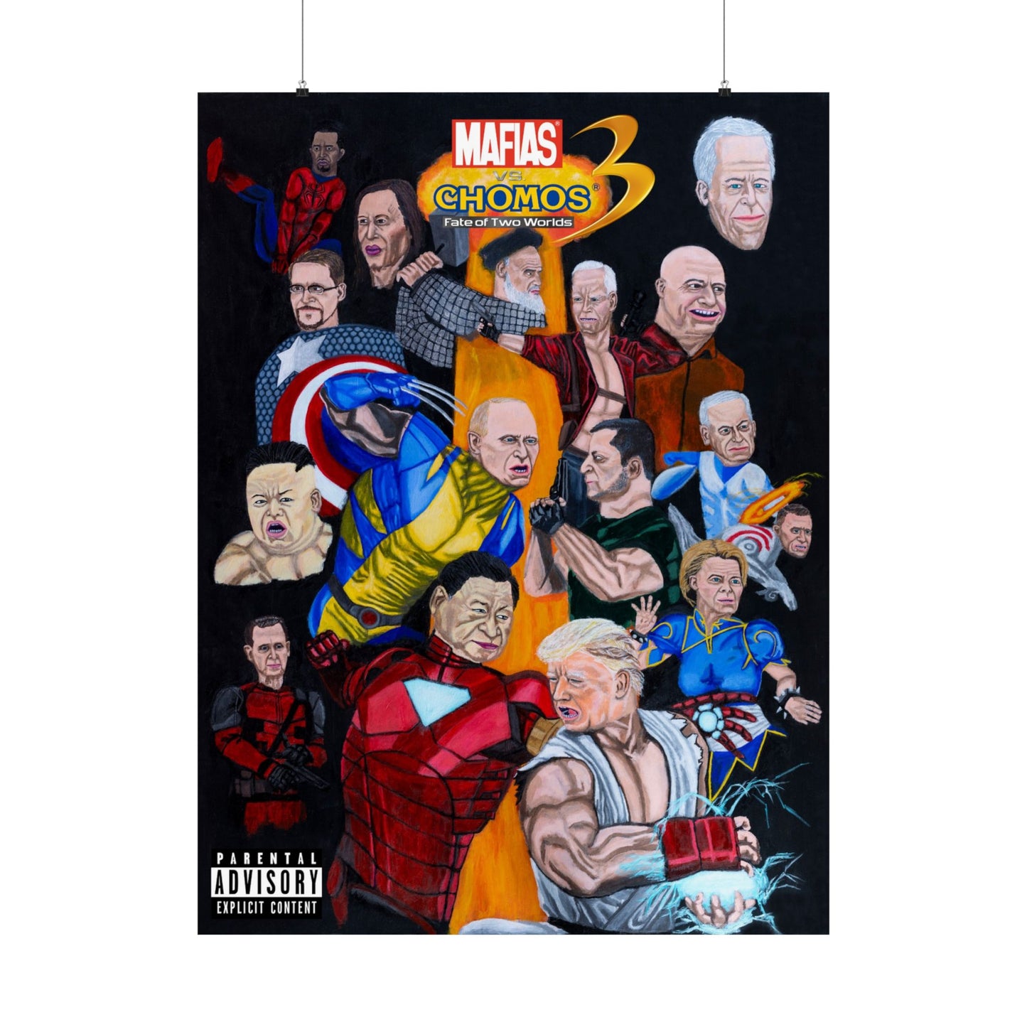 Vertical Posters, Marvel vs Capcom inspired, Donald Trump, Putin, Kamala Harris