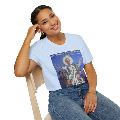 Jeffrey Epstein Hand Painted Unisex T-Shirt, Funny Dark Humour, Jesus, Softstyle