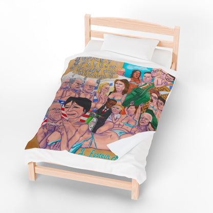 Plush Blanket - Funny Jeffrey Epstein Trump Clinton Obama Billionaire Boys Club Beach Party Design