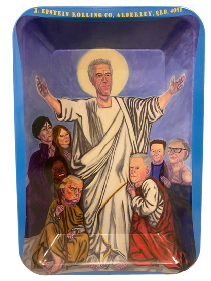 Jeffrey Epstein Jesus Messiah Donald Trump, Bill Gates Tobacco Rolling Tray